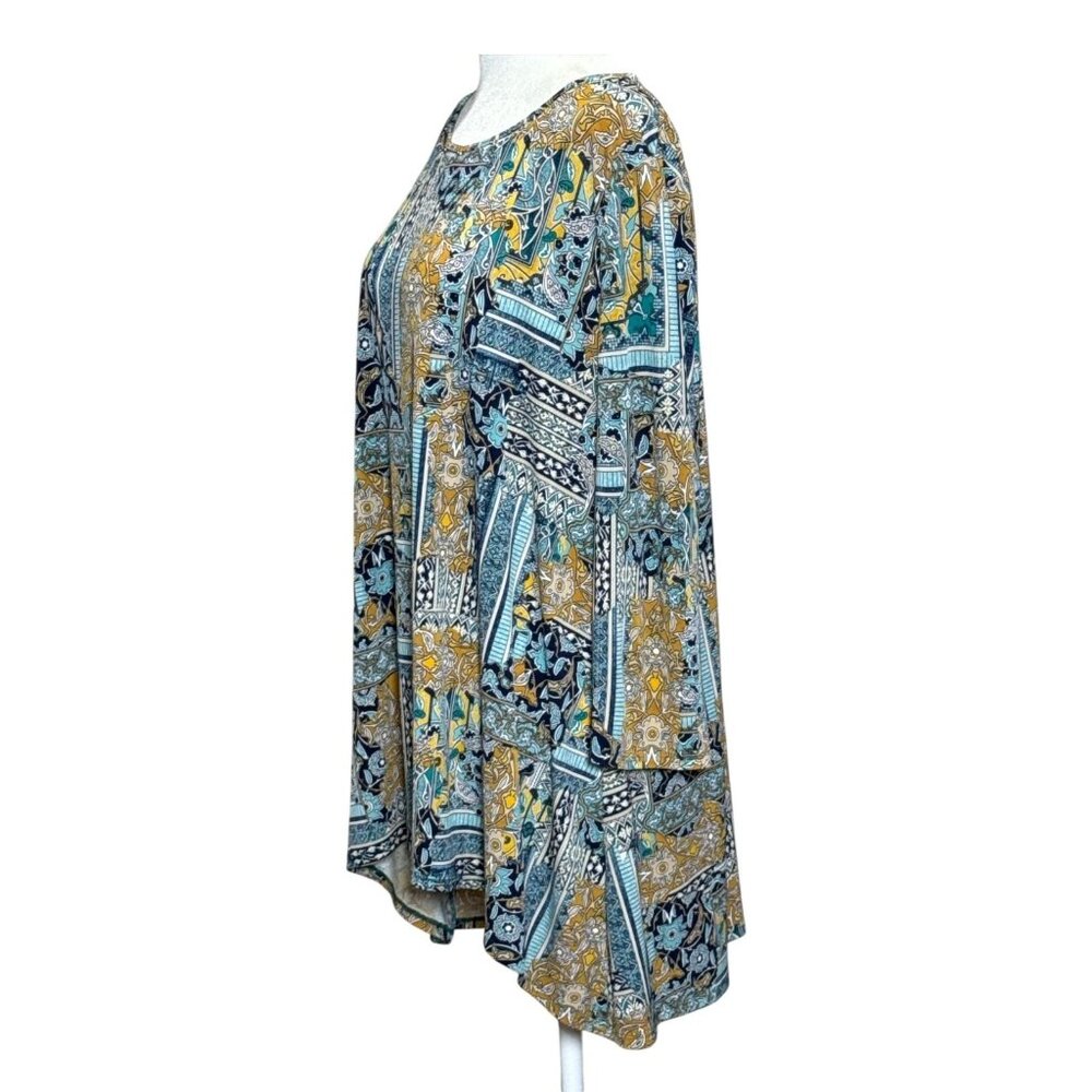 Chicos Boho Patchwork Tunic Top With Long Sleeves… - image 3